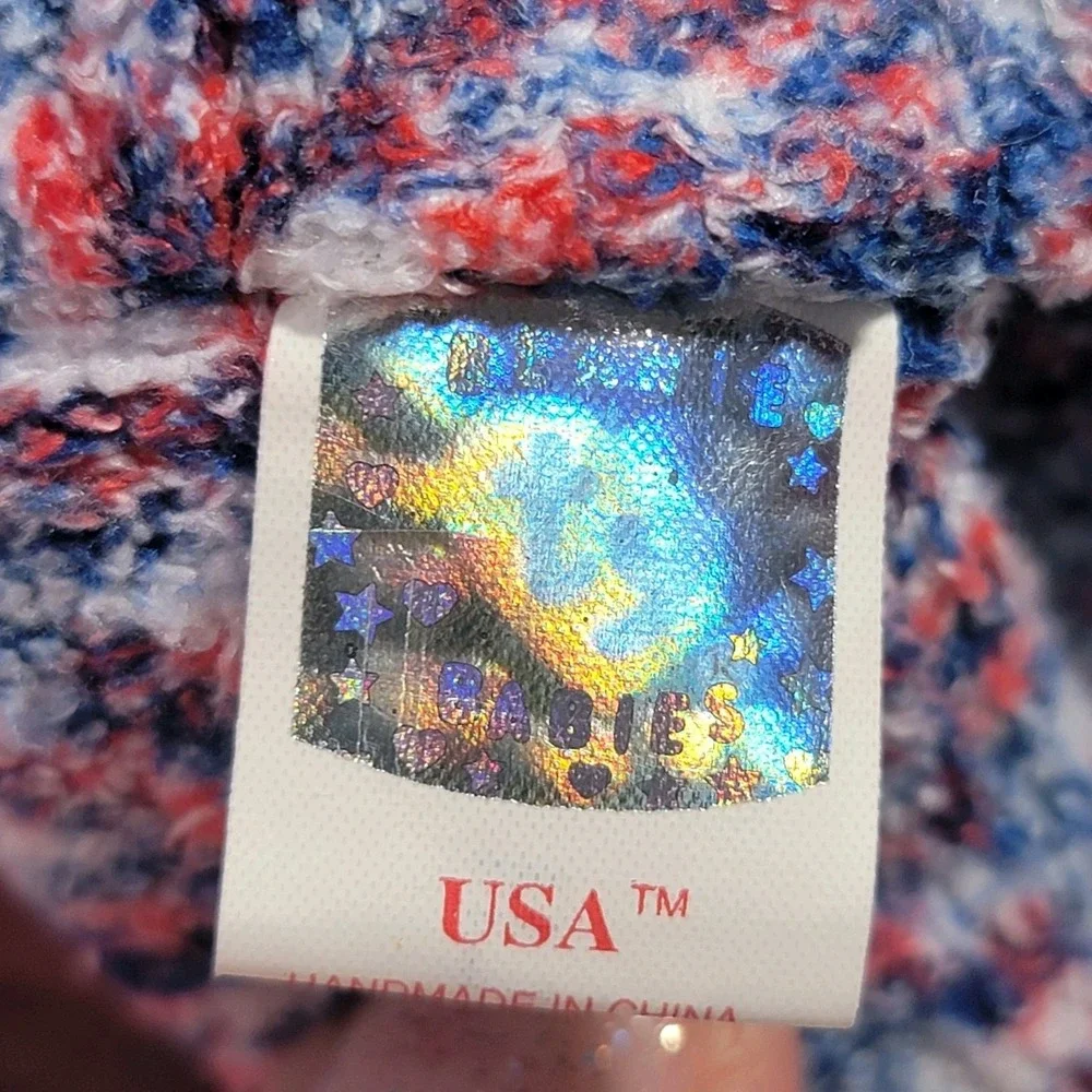 Vintage USA Ty Beanie Baby The Bear 2000‎ Patriotic Red White Blue Collectible